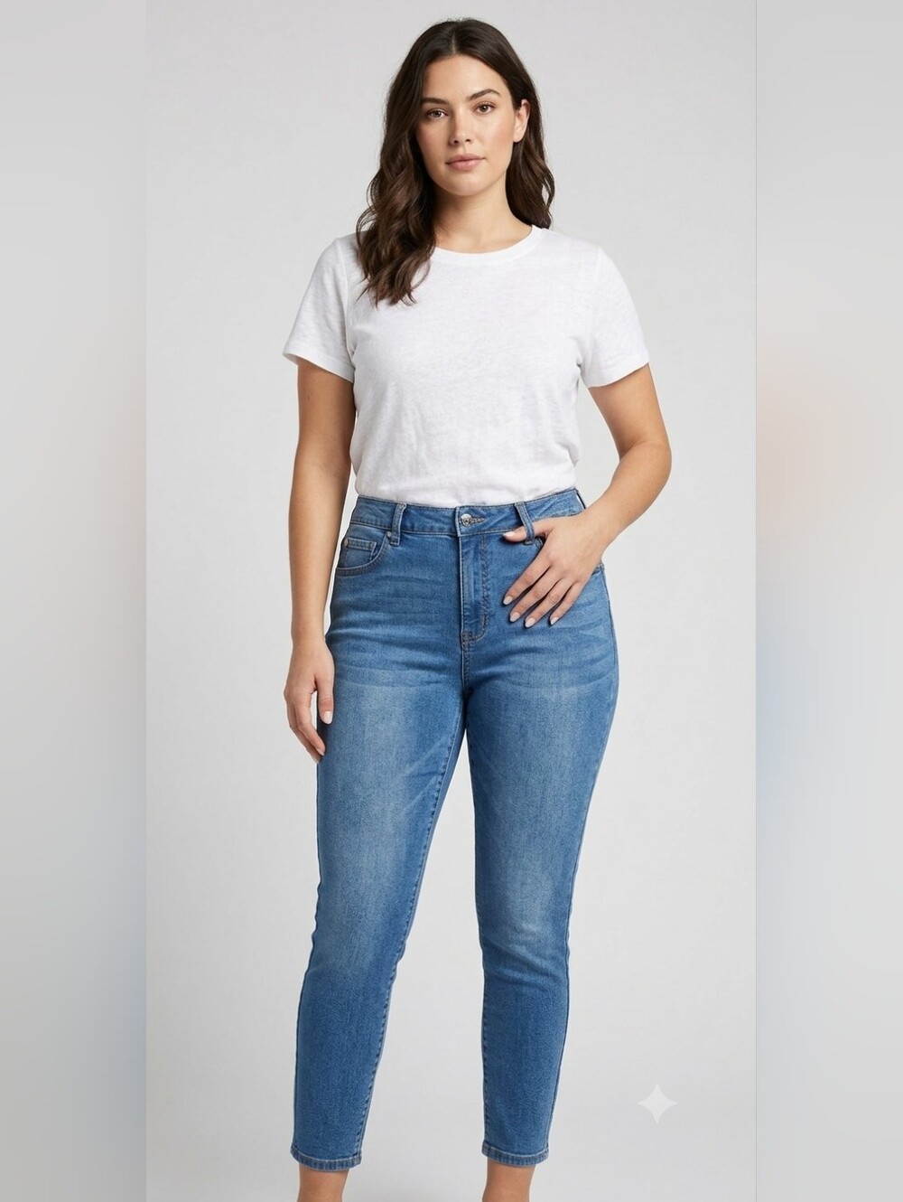 ​Tahari Chloe Fit Solution Skinny Jeans Medium Wash Denim Stretch 16/33